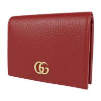 GUCCI グッチ 二つ折り財布 456126 レザー レッド系 【本物保証】