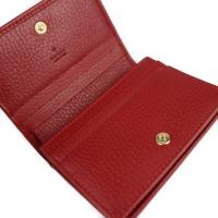 GUCCI グッチ 二つ折り財布 456126 レザー レッド系 【本物保証】