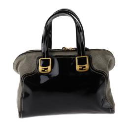 FENDI フェンディ ハンドバッグ 8BL114 キャンバス パテントレザー 【本物保証】