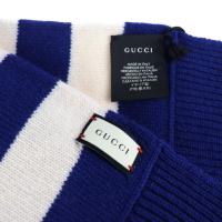 GUCCI グッチ マフラー 500919 ウール ブルー ホワイト【本物保証】