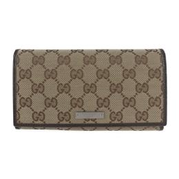 GUCCI グッチ 長財布 244946 GGキャンバス レザー ベージュ ブラ【本物保証】