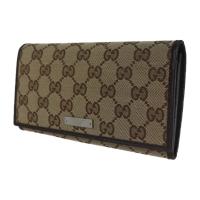 GUCCI グッチ 長財布 244946 GGキャンバス レザー ベージュ ブラ【本物保証】