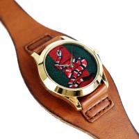 GUCCI グッチ 腕時計 126.4 ステンレススチール レザー ゴールド ブ【本物保証】