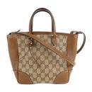 GUCCI グッチ ハンドバッグ 353121 キャンバス レザー ブラウン ベ【本物保証】