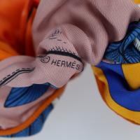 HERMES エルメス その他アクセサリー - シルク100% オレンジ系 マル【本物保証】