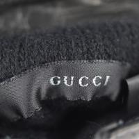 GUCCI グッチ 手袋 ナッパ レザー ブラック シルバー金具【本物保証】