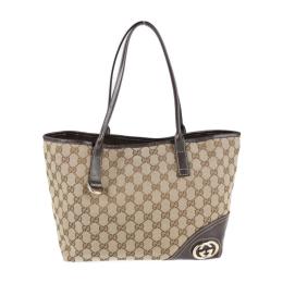 GUCCI グッチ トートバッグ 169946 キャンバス ベージュ ブラウン【本物保証】