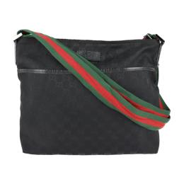 GUCCI グッチ ショルダーバッグ 189751 GGキャンバス レザー ブラ【本物保証】