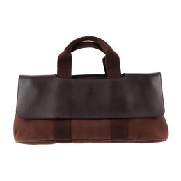 HERMES エルメス ハンドバッグ トワルシェブロン レザー ブラウン 【本物保証】