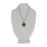 HERMES エルメス ネックレス メタル ライトブラウン ゴールド ライトブラ【本物保証】