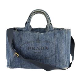 PRADA プラダ トートバッグ 1BG642 デニム ブルー 【本物保証】