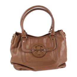 Tory Burch トリーバーチ ハンドバッグ レザー ブラウン ゴールド金具【本物保証】