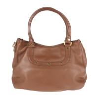 Tory Burch トリーバーチ ハンドバッグ レザー ブラウン ゴールド金具【本物保証】