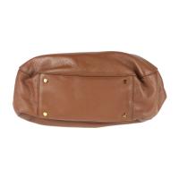 Tory Burch トリーバーチ ハンドバッグ レザー ブラウン ゴールド金具【本物保証】