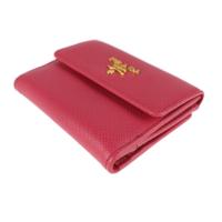 PRADA プラダ 二つ折り財布 1MH350 サフィアーノレザー PEONIA【本物保証】