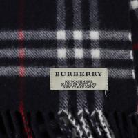 BURBERRY バーバリー マフラー カシミヤ ダークネイビー 【本物保証】