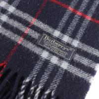 BURBERRY バーバリー マフラー ウール ネイビー 【本物保証】