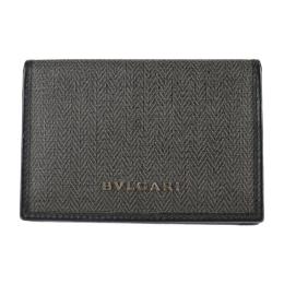 BVLGARI ブルガリ 名刺入れ 32588 PVCコーティングキャンバス レ【本物保証】