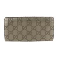 GUCCI グッチ 長財布 146229 シマレザー カーキ系 【本物保証】