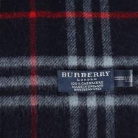 BURBERRY バーバリー マフラー カシミヤ ネイビー 【本物保証】