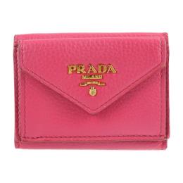 PRADA プラダ 三つ折り財布 1MH021 グレインカーフレザー レザー P【本物保証】