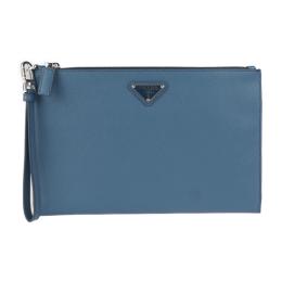 PRADA プラダ クラッチバッグ 2NH005 レザー ブルー系 【本物保証】