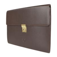 LOEWE ロエベ クラッチバッグ レザー ブラウン ゴールド金具【本物保証】