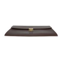 LOEWE ロエベ クラッチバッグ レザー ブラウン ゴールド金具【本物保証】