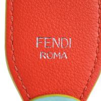 FENDI フェンディ ショルダーストラップ レザー ライトブルー オレンジ イ【本物保証】