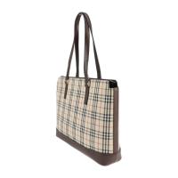 BURBERRY バーバリー トートバッグ キャンバス レザー ベージュ ブラウ【本物保証】