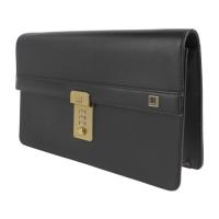 Dunhill ダンヒル クラッチバッグ レザー ブラック ゴールド金具【本物保証】