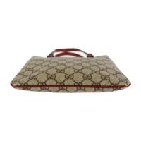 GUCCI グッチ ハンドバッグ 114600 PVC レザー ベージュ レッド【本物保証】