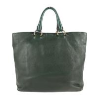 PRADA プラダ トートバッグ 1BG865 レザー グリーン ゴールド金具【本物保証】