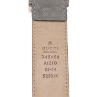 GUCCI グッチ ベルト 345658 レザー グレー系 ゴールド金具【本物保証】