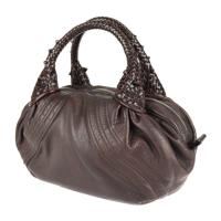 FENDI フェンディ ハンドバッグ レザー ブラウン 【本物保証】