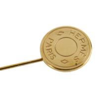 HERMES エルメス ブローチ メタル ゴールド 【本物保証】