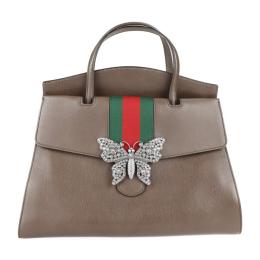 GUCCI グッチ ハンドバッグ 500772 レザー ブラウン 【本物保証】