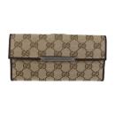 GUCCI グッチ 二つ折り財布 112715 GGキャンバス レザー ブラウン【本物保証】