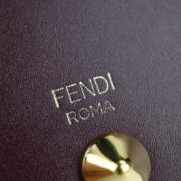 FENDI フェンディ カードケース 8M0217 レザー ボルドー系 ゴールド【本物保証】