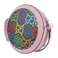 GUCCI グッチ ショルダーバッグ 603938 PVC レザー ピンク マル【本物保証】