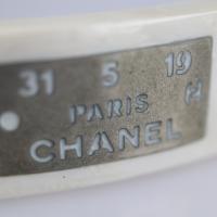 CHANEL シャネル バレッタ プラスチック メタル ホワイト系 シルバー【本物保証】