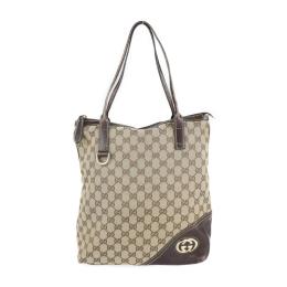 GUCCI グッチ トートバッグ 182492 GGキャンバス レザー ベージュ【本物保証】