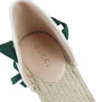 GUCCI グッチ サンダル 525728 キャンバス ベージュ グリーン【本物保証】