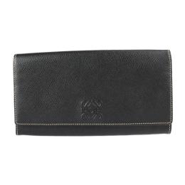 LOEWE ロエベ 二つ折り財布 レザー ブラック ブラウン【本物保証】