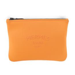 HERMES エルメス クラッチバッグ ポリアミド エラスタン オレンジ 【本物保証】