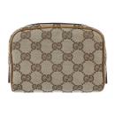 GUCCI グッチ ポーチ 120978 GGキャンバス レザー ベージュ ブラ【本物保証】