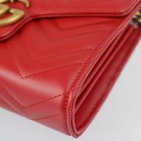 GUCCI グッチ ショルダーバッグ 474575 レザー レッド アンティーク【本物保証】