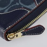 COACH コーチ 長財布 F53769 キャンバス レザー ネイビー系 ゴール【本物保証】