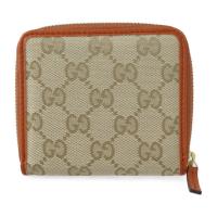 GUCCI グッチ 二つ折り財布 346056 GGキャンバス レザー ベージュ【本物保証】