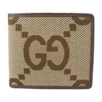 GUCCI グッチ 二つ折り財布 699314 GGキャンバス レザー ベージュ【本物保証】